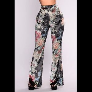 Jennine Velvet Floral Pants